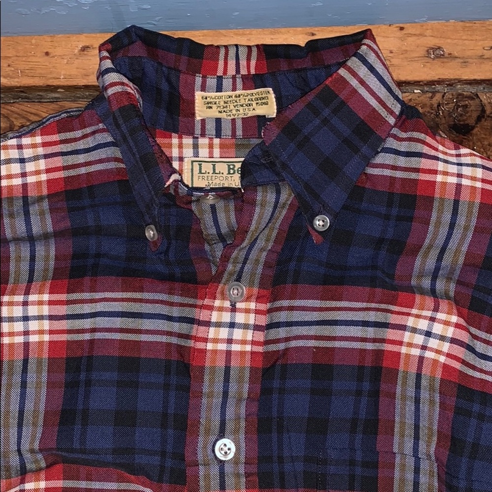 Ll Bean Plaid Button Down - image 2